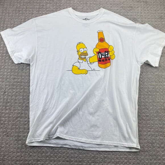 The Simpsons Shirt Men 2XL White Duff Beer Homer Graphic Print Universal Studios - Picture 1 of 8